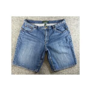 Vintage Ralph Lauren denim shorts Women's Sz 14 Classic Blue Wash light distress